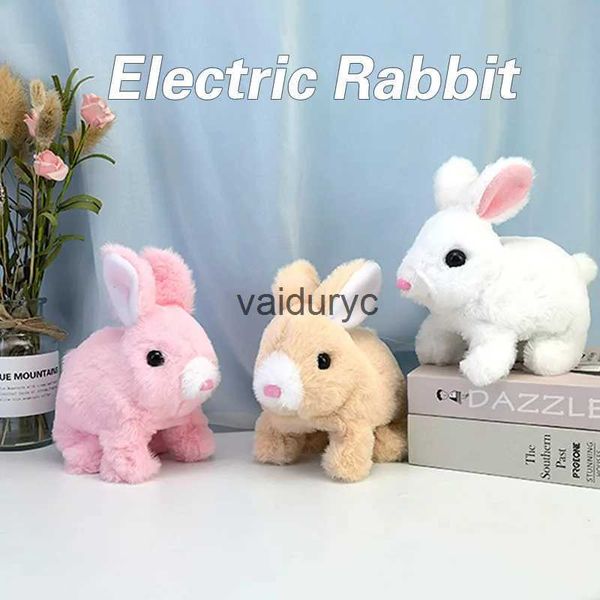 Bebê música som brinquedos eletrônico pelúcia coelho brinquedo robô coelho andando pulando correndo animal agitar orelhas bonito animal de estimação elétrico para crianças presentes de aniversáriovaiduryc