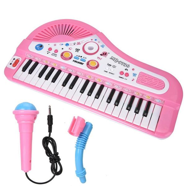 Baby Music Sound Toys HGRC Mini Piano para niños 37 Teclas Órgano electrónico con micrófono Música Unisex Enseñanza Educativa Teclado Juguetes para niños 230629