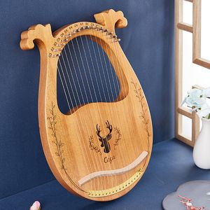 Baby Music Sound Toys Lyre Harp 16 19 21 24 27 32 Strings piano houten mahonie muziekinstrument met afstemmingssleutel reserve 230506