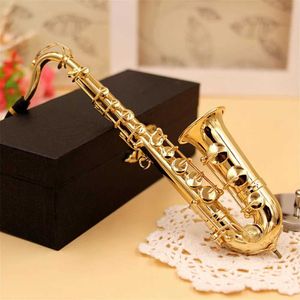 Baby Music Sound Toys Mini saxophone modèle instrument de musique gong mini affichage décoratif avec boîte et support T240524