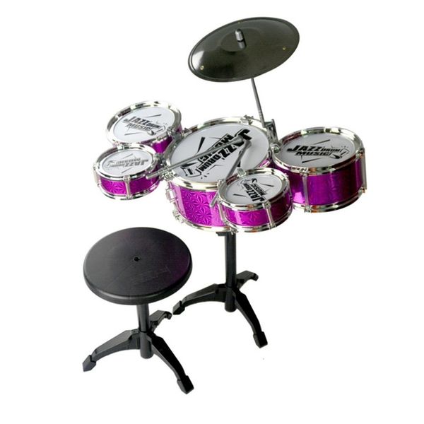 Bebé Música Sonido Juguetes Instrumento musical Juguete para niños 5 Tambores Simulación Jazz Drum Kit con baquetas Juguete musical educativo para niños Xmax Gift 230629