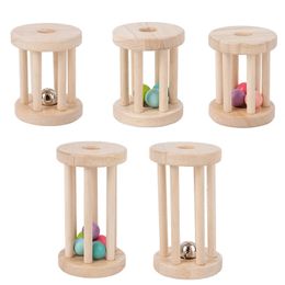 Baby Music Toy Wood Wood Rolling Cage Bell Coloful Rattles Mobiles Early Development Sound Infantero Musical Toys Boy Girl 240426