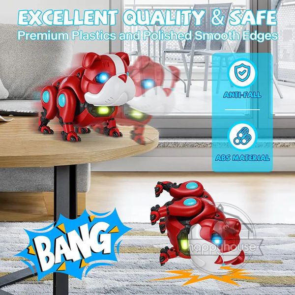 Baby Musical Toys Electronic Walking Moving Mecha Dog For Kids Interactive Toys Control Contrôle Light Music Toys for Toddler 1 2 3