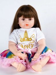 Baby nieuwe kleding een jaar Harper boog modieuze regenboog pluizige rok set voor kinderen