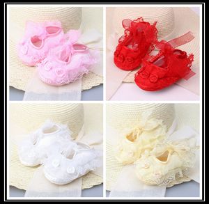 Bébé nouveau-né bébé filles mignonnes Crochet dentelle fleur chaussures à lacets 0-12m prewalker