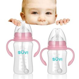 Baby Pasgeboren Verpleging Tepel Fles PP Siliconen Fopspeen Melk Water Voeden 180ML 240ML 300ML