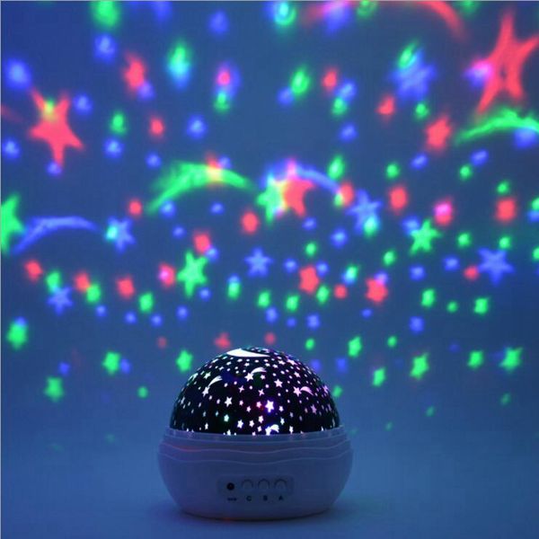 Baby Night Light Moon Star Proyector Rotación de 360 grados 9 Cambio de color de luz, Regalos de Navidad únicos para hombres, mujeres y niños