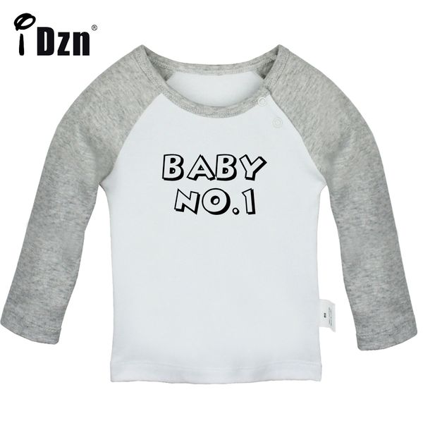 Baby No. 1 y bebé No. 2 Divertida Tamilla de arte impresa Lindo Tops Baby Tops Baby Boys Birds mangas largas Camisetas Infantil ropa suave