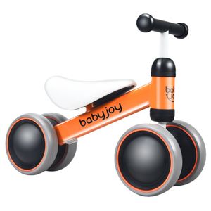 Baby No-Pedal Balance Bike Poddler Learn Ride-on Toy Walker 4 Wheels Orange