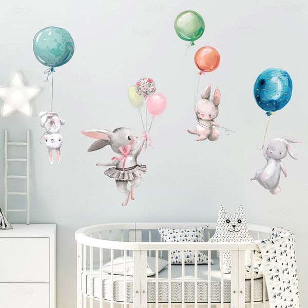 Autocollants muraux de pépinière de bébé, autocollants de dessin animé balançoire sur les étoiles pour chambre d'enfants, PVC amovible, bricolage