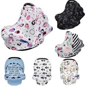 31 styles INS Floral Stretchy Cotton Baby Nursing Cover couverture d'allaitement Stripe Safety seat car Privacy Cover Scarf Blanket M330