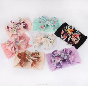 Baby Nylon Floral Headbands Hairbands Haar Bow Elastics voor babymeisjes Pasgeboren baby Toddlers Kinderen