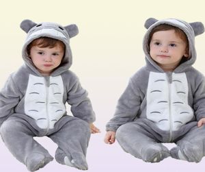 Baby Onesie Kigurumis Jongen Meisje Baby Romper Totoro Kostuum Grijze Pyjama Met Rits Winterkleding Peuter Leuke Outfit Kat Fancy 29977829