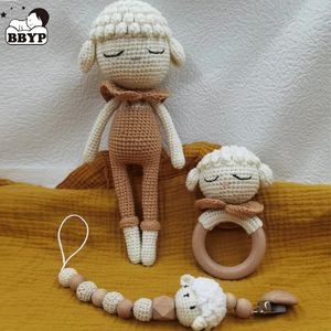 Bébé Sucette Clip Crochet Mouton Cloche Dentition Hochet Factice Chaîne Garçon Fille Unisexe Dentition Infantile Douche Cadeau 240327