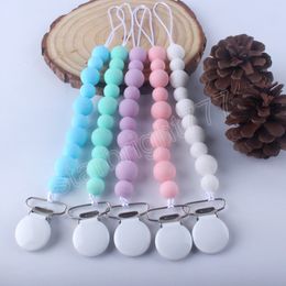 Attache-tétine en Silicone pour bébé, attache-sucette faite à la main, couleur bonbon, fournitures mignonnes pour bébé, chaîne d'alimentation pour nouveau-né