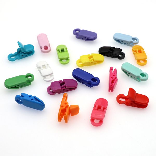 Clips para chupete de bebé, soporte para chupete de plástico sólido, abrazadera de cadena para chupete para recién nacidos, niños y niñas, accesorios para hacer joyería para la dentición DIY