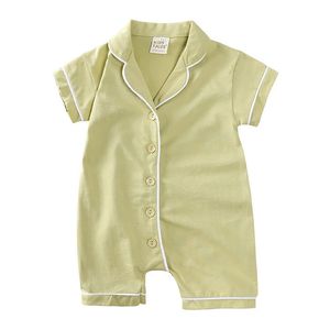 Pyjamas pour bébé Vêtements de nuit d'été pour filles Costume garçon coton combinaison à manches courtes body pour bébé s 6 18 à 24 mois 240318