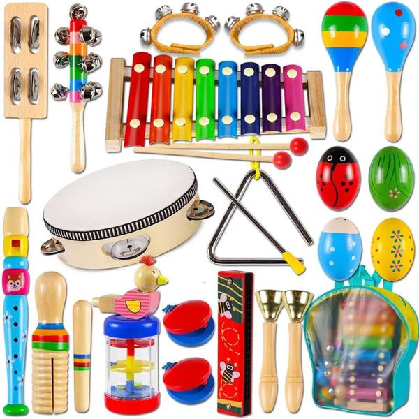 Instrumento de percusión para bebé, educación, desarrollo creativo, música de madera, mano, juguetes de aprendizaje Montessori para niños, regalo 240117