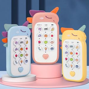 Babytelefoonspeelgoed Muziekgeluid Telefoon Slaapspeelgoed met bijtring Simulatiespeelgoed Telefoon Baby Vroeg educatief speelgoed Kinderen Geschenken 240108