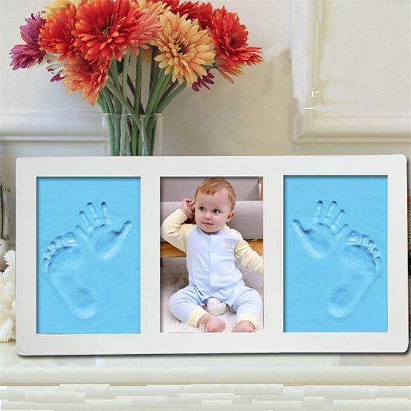 Baby Photo Frame Hand Foot Print Mold Maker 3D DIY Kits Soft Clay Inkpad Empreinte Empreinte Digitale Mud Set Baby Souvenir Infant Gift 201211