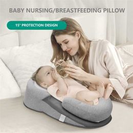 Almohada para bebé Nacido Soporte para dormir Almohada Cóncava Suave Dibujos animados Cojín para niños pequeños Prevenir la cabeza plana Almohadas para bebés Cama de reflujo 211025