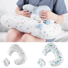 Oreiller bébé coton né oreiller d'allaitement doux bébé apprentissage oreiller multifonctionnel Anti-crachat U-forme oreiller 240102