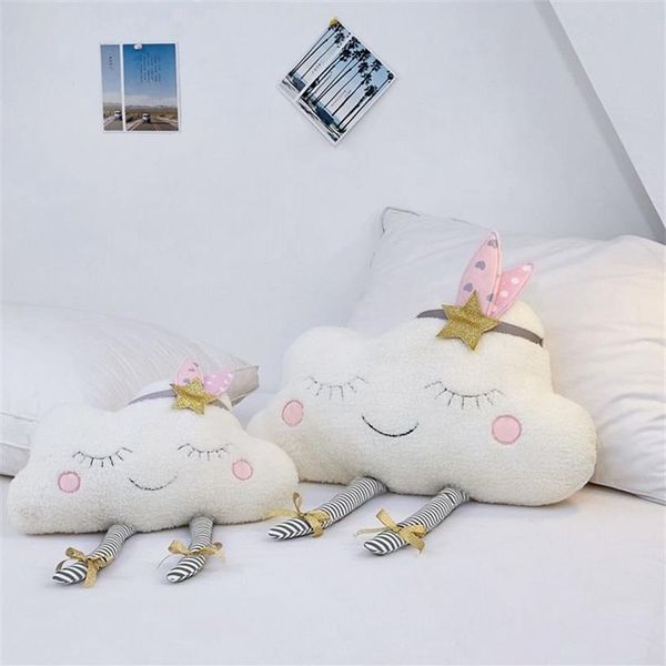 Almohada para bebé para amamantar, cojín suave con patrón de nubes para recién nacidos, decoración nórdica para habitación de bebé, juguetes de peluche, almohada de lactancia LJ20122707