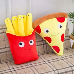 Bébé oreiller Simulation nourriture frites Pizza jouets en peluche enfants poupées cadeau d'anniversaire présent enfants jouet doux coussin garçon 240113