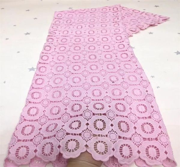 Baby rose 100 matériaux de coton lacets africains tissu robes de mariée en dentelle à guipure suisse pour femmes2898805