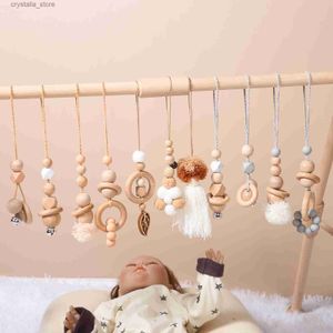 Baby Play Gym Frame Houten Beuken Activiteit Gym Frame Kinderwagen Opknoping Hangers Speelgoed Bijtring Ring Verpleging Rammelaar Speelgoed Room Decor