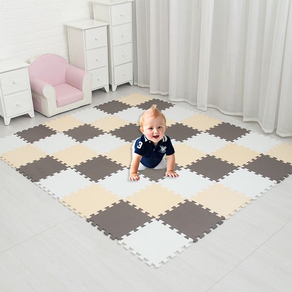 Baby Play Mat Puzzle Color Puzzle Tapis Eva Mousse Mat pour enfants Jigsaw Matts 30x30x1CM pour Chambre à coucher Scolaire Protection Plancher Tiles LJ201113