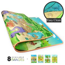 Baby Play Mat Rolling Baby Puzzel Tapijt Opvouwbare PlayMat Ontwikkelen Crawling Cartoon Dier Game Pad Toy Double Surface Mat 210724