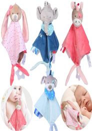 Bébé en peluche en peluche caricaturé ours bunny soothe appease poupée pour nouveau-né la serviette confortante douce et le jeu de jouets de jouet 10 pcs 1623319