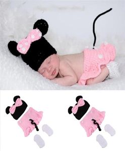 Baby Pography Props Pasgeboren baby schattige haakbrei Kostuum Prop Outfits Baby Hat Po Props Nieuw geboren schattige outfits4942496
