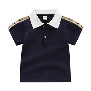 Bébé Polo T Shirt Designer Enfants Manches Courtes Bébé Polos Chemises Garçons Tops Broderie Fille Coton Noir Blanc Vêtements 90-130cm