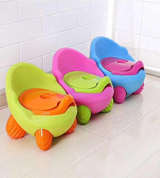 Bebé portátil niño inodoro asiento de viaje de dibujos animados niños entrenamiento orinal silla lindo orinal de plástico orinal olla colorida para niños LJ2012271768