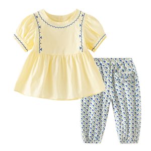 Baby prinses kleding zomer dunne schattige katoenen set voor babymeisjes zomerkleding 2 stks