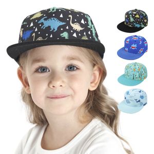 Bébé imprimé chapeau beaux enfants casquettes de baseball filles Snapback hip-hop chapeau été crème solaire casquette boule de coton chapeau danse mode dessin animé visière
