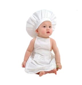 Baby rekwisieten voor Pography pasgeboren rekwisieten chef-kok kostuum baby schieten accessoires chef-kok hoed schort set kok pak peuter muts 9951500