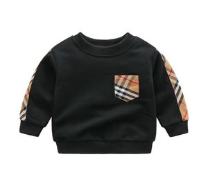 Sweaters a cuadros de bebés Sweaters de primavera Otoño Niños de manga larga Reino Algodón Algodón de algodón casual Sweater Ropa1375736