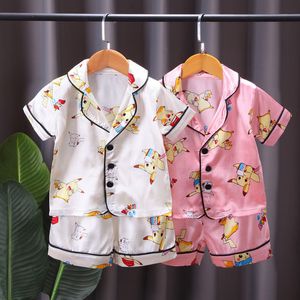 Nuevos conjuntos de pijamas para bebés de verano Ropa para niños Conjuntos de ropa para niños Pijamas de dibujos animados para niñas Niños Ropa de dormir Ropa de dormir de algodón de manga larga b1wj #
