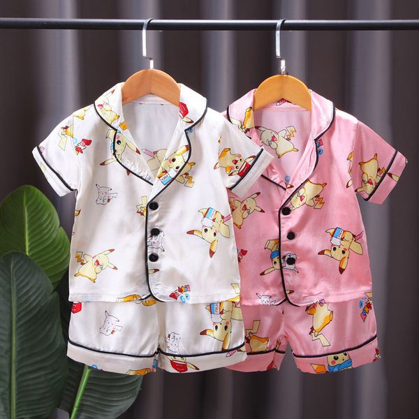 Nouveau pyjamas pour bébé d'été ensembles de vêtements pour enfants ensembles de vêtements d'enfants pyjamas de dessins dessinées pour filles pour filles garçons en coton à manches longues b1wj #