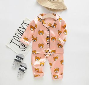 Baby pyjama's sets zomer herfst kinderen cartoon pyjama's voor meisjes jongens slaapkleding shortsleeveved suit longsles cotton nachtwear3780507
