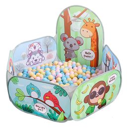 Baby Rail 1.2 M dessin animé bébé balle piscine balle fosse parc pour bébé parc tente pour enfants bébé aire de jeux balles de piscine sèches avec panier de basket 230823