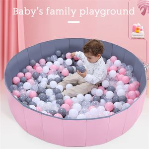 Baby Rail Ball Pool Valla Bebé Plegable Indoor Outdoor Playpen Play Toy Ball Pit para niños Infantes Pink Grey 230712