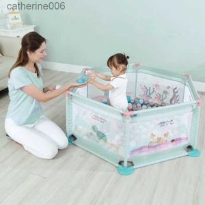 Babyrail Zeshoekige Babybarrière Oceaan Ballenbad Kinderspeelhek Indoor Baby Veilig Hek Kruipmat Babyspeeltuin BoxL231027