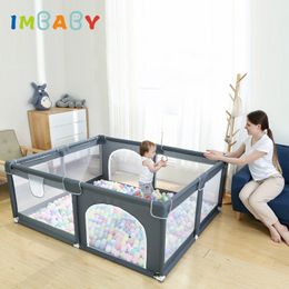 Baby Rail IMBABY 150*180 cm parc pour bébé balles piscine aire de jeux pour bébé parc à double porte pour enfants barrière de sécurité intérieure clôture pour enfants 230303