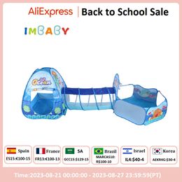 Baby Rail IMBABY pliable 3 en 1 parc pour enfants Portable enfant Tipi tente ramper Tunnel bébé sec océan balle clôture jouer piscine connectée 230823