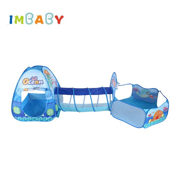 Baby Rail IMBABY plegable 3 en 1 Corralito para niños Portable Kid Tipi Tent Gateing Tunnel Dry Ocean Ball Fence Play Pool Connected 230520