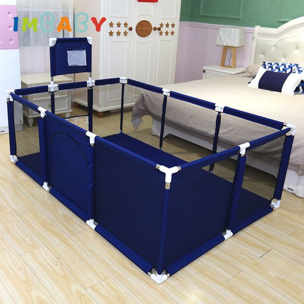 IMBABY Parc pour bébé Clôture pour enfants Aire de jeux pour bébé Piscine à balles avec terrain de basket-ball de football unique Gym pour enfants 06 ans 230417